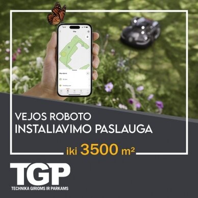 Belaidžio vejos roboto instaliavimo paslauga XL