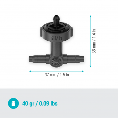 Galvutė lašinimo išlyginanti slėgį Inline MDS 2L/h 4.6mm vamzdžiui 10 vnt. Gardena 3