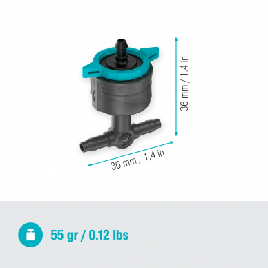 Galvutė lašinimo reguliuojama Inline MDS 1-8L/h 4.6mm vamzdžiui 5 vnt. Gardena 3