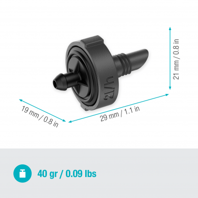 Galvutė lašinimo reguliuojamo slėgio Endline MDS 2L/h 4.6mm vamzdžiui 10 vnt. Gardena 3