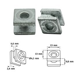 Įvorė galvutės universali 13x13x4.5mm 2 vnt