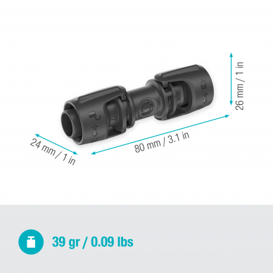 Jungtis 13mm (1/2") 3 vnt. Gardena 3