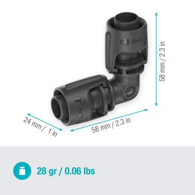 Jungtis L 13mm (1/2") 2 vnt. Gardena 3