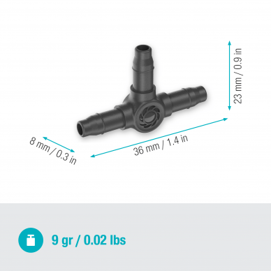 Jungtis T 4.6mm (3/16") 10 vnt. Gardena 3