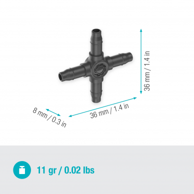 Jungtis 4 krypčių 4.6mm (3/16") 10 vnt. Gardena 3