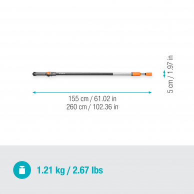 Rankena plovimui teleskop. Cleansystem 155-260cm Gardena 3