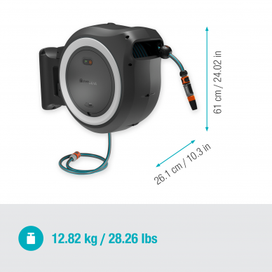 Ritė su žarna 35m PowerRoll XL mont. ant sienos balta Gardena 4