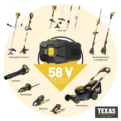 Vejapjovė akumuliatorinė TEXAS LMZ5800 58V su baterija 10