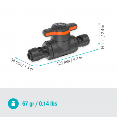 Vožtuvas išjungimo/reguliavimo 13mm (1/2") Gardena 3